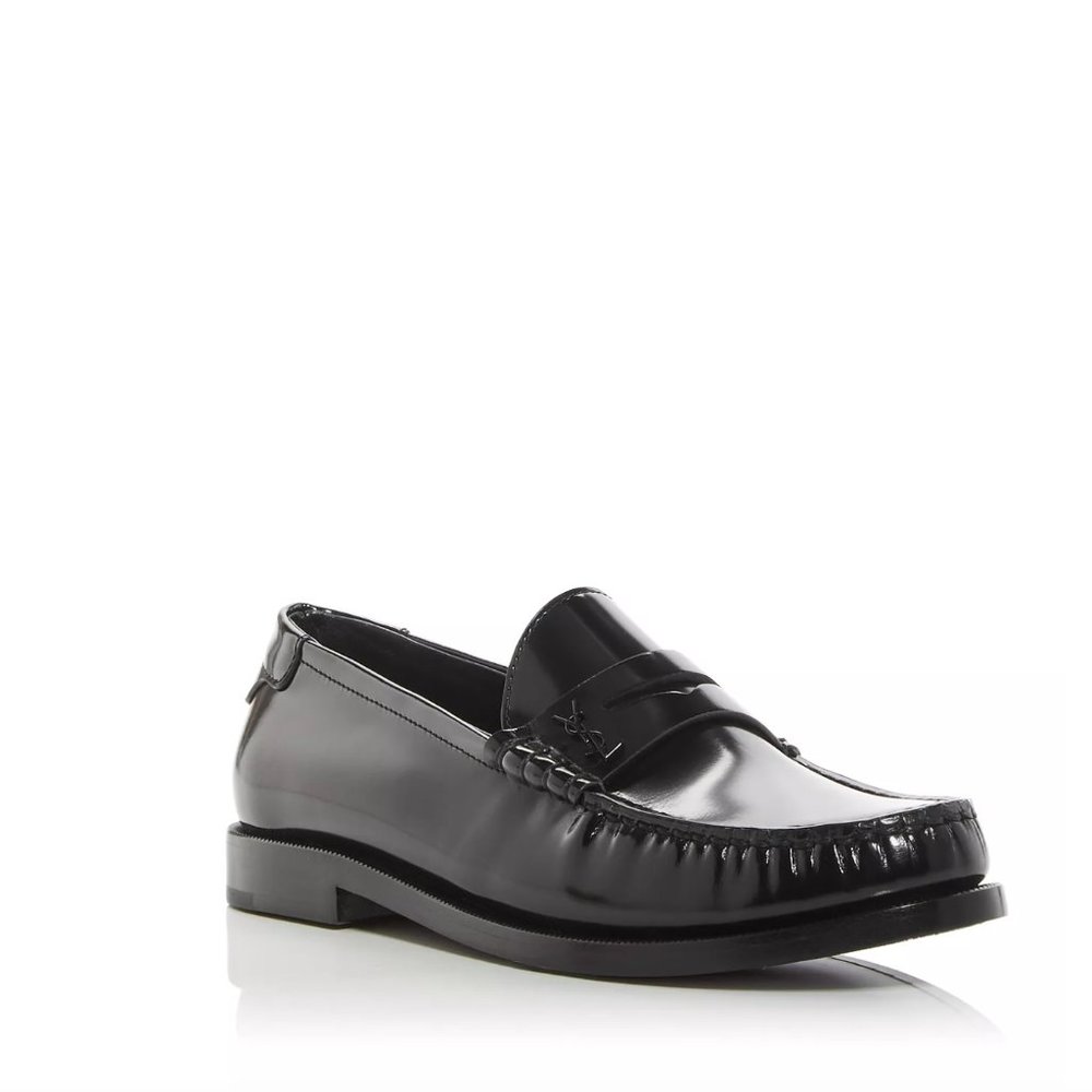 Saint Laurent Black Le Loafer Moc Toe Penny Loafer EUC Sz 39